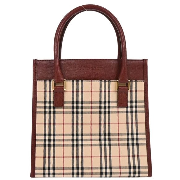 Burberry Beige Burberry Check Tote Handbag 177301 - Picture 1 of 10